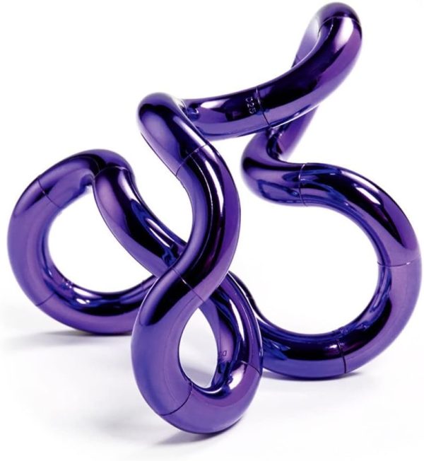 Tangle Jr. Metallic (2-Pack) - Purple & Blue - Genuine Tangle Fidget - Fidget Toy for Kids and Adults - Metallic Shiny Fidget Desk Toy