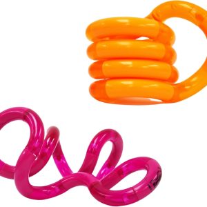 Tangle Palm Classic 2-Pack Orange and Pink - Big Tangle for Hands - Desk Toy for Adults Boys Girls