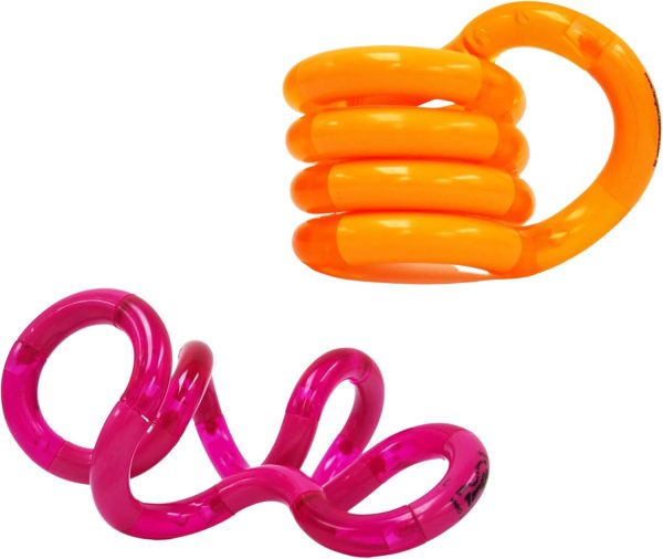 Tangle Palm Classic 2-Pack Orange and Pink - Big Tangle for Hands - Desk Toy for Adults Boys Girls