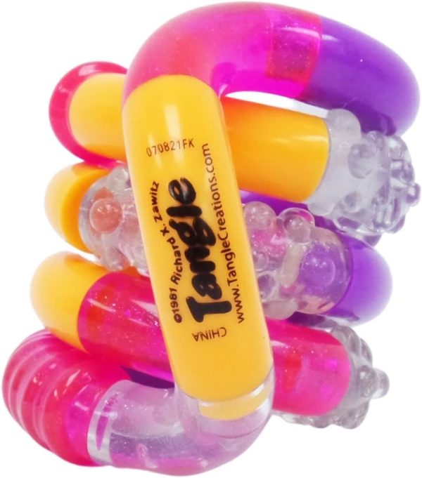 Tangle Jr. Textured 4-Pack Genuine Tangle Toys Fidget Pack - Textured Fidget Toy Fidgets Pack for Kids and Adults - Fidget Toy for School - Gift for Teens and Adults