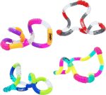 Tangle Jr. Textured 4-Pack Genuine Tangle Toys Fidget Pack - Textured Fidget Toy Fidgets Pack for Kids and Adults - Fidget Toy for School - Gift for Teens and Adults