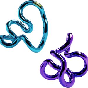 Tangle Jr. Metallic (2-Pack) - Purple & Blue - Genuine Tangle Fidget - Fidget Toy for Kids and Adults - Metallic Shiny Fidget Desk Toy