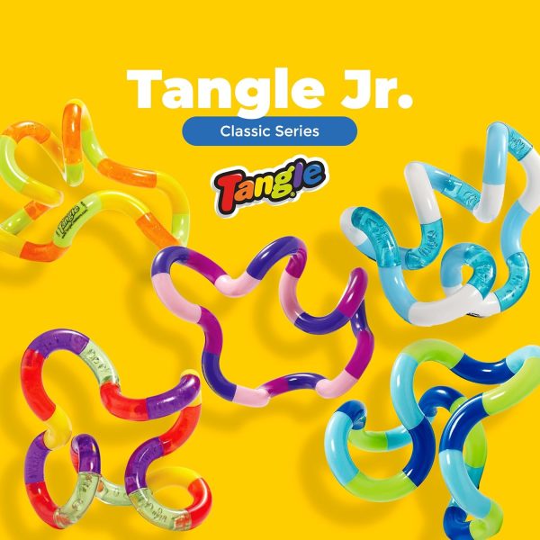 Tangle Jr Classic (5-Pack) - Genuine Fidget Toys - Twisty Fidget Pack for Kids and Adults - Fidget Toy for School - Gift for Teens and Adults