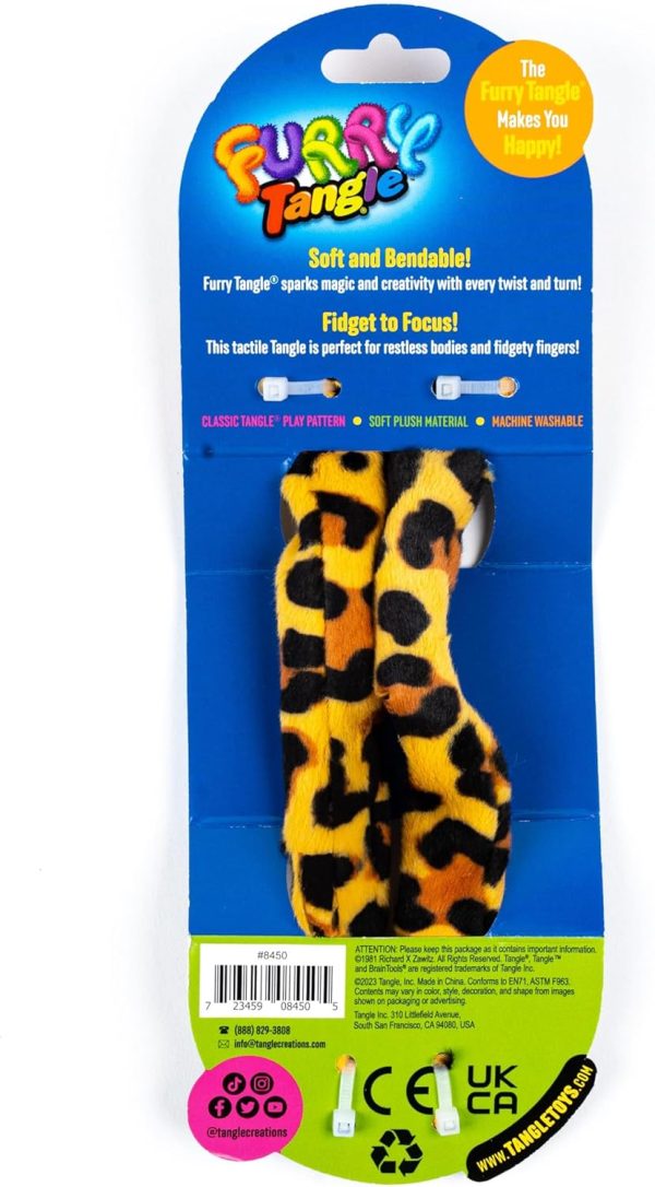 Tangle Furry Fidgets - New! Leopard Print - Plush Tangle Fidget Toy - Soft Colorful Plush Materials That Will Please Sensory Toy Lovers - Take Your Furry Fidget with You Everywhere!