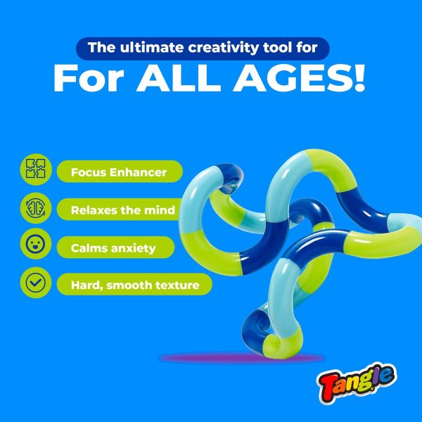 Tangle Jr Classic (5-Pack) - Genuine Fidget Toys - Twisty Fidget Pack for Kids and Adults - Fidget Toy for School - Gift for Teens and Adults