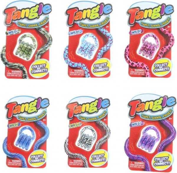 Tangle Jr. Wild 6-Pack - Tangle Jr Wild Series Fidget Toy Multipack - Wild Patterns on Tangle Fidget Toys - Tangle Fidget Toys for Adults and Children
