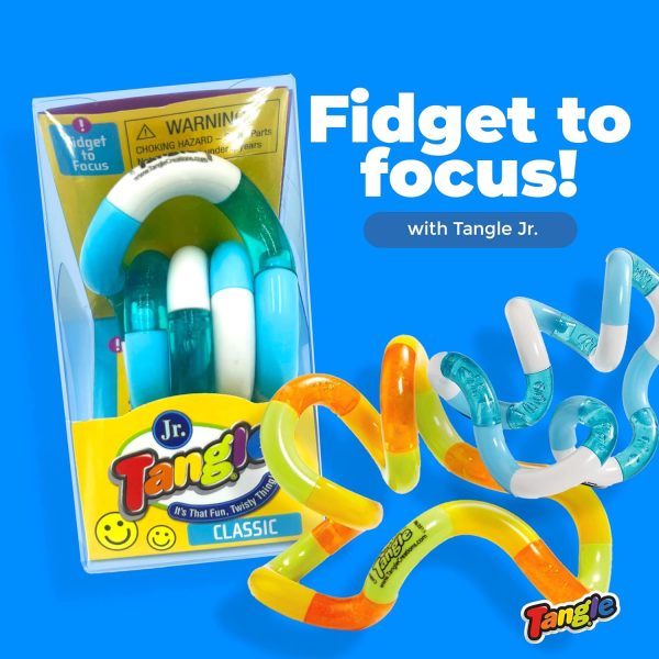 Tangle Jr Classic (5-Pack) - Genuine Fidget Toys - Twisty Fidget Pack for Kids and Adults - Fidget Toy for School - Gift for Teens and Adults