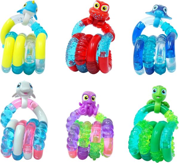 TANGLE Pets Aquatic Series Collection - Turtle Crab Dolphin Sting Ray Octopus Narwhal - Cute Fidgets for Boys and Girls - Aquatic Fidget Toys - Sea Creature Fidget Toys Fidgets
