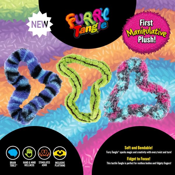 Tangle Furry Fidgets - New! Pink Urchin - Plush Tangle Fidget Toy - Soft Colorful Plush Materials That Will Please Sensory Toy Lovers - Take Your Furry Fidget with You Everywhere!