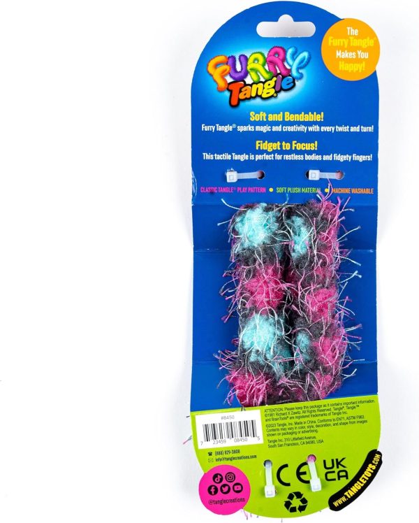Tangle Furry Fidgets - New! Pink Urchin - Plush Tangle Fidget Toy - Soft Colorful Plush Materials That Will Please Sensory Toy Lovers - Take Your Furry Fidget with You Everywhere!