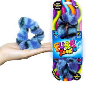 TANGLE Furry Fidgets - New! Purple Stripe - Plush Fidget Toy - Soft Colorful Plush Materials That Will Please Sensory Toy Lovers - Take Your Furry Fidget with You Everywhere!