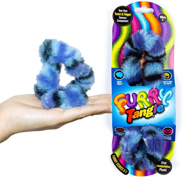TANGLE Furry Fidgets - New! Purple Stripe - Plush Fidget Toy - Soft Colorful Plush Materials That Will Please Sensory Toy Lovers - Take Your Furry Fidget with You Everywhere!