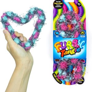 Tangle Furry Fidgets - New! Pink Urchin - Plush Tangle Fidget Toy - Soft Colorful Plush Materials That Will Please Sensory Toy Lovers - Take Your Furry Fidget with You Everywhere!
