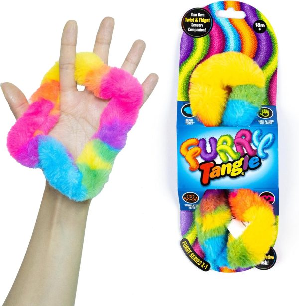 Tangle Furry Fidgets - New! Rainbow Kaleidescope - Plush Tangle Fidget Toy - Soft Colorful Plush Materials That Will Please Sensory Toy Lovers - Take Your Furry Fidget with You Everywhere!
