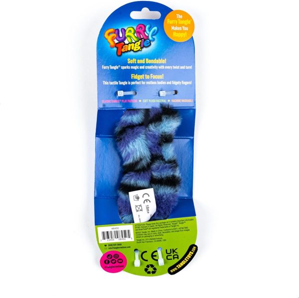 TANGLE Furry Fidgets - New! Purple Stripe - Plush Fidget Toy - Soft Colorful Plush Materials That Will Please Sensory Toy Lovers - Take Your Furry Fidget with You Everywhere!