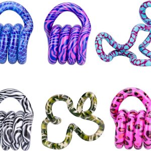 Tangle Jr. Wild 6-Pack - Tangle Jr Wild Series Fidget Toy Multipack - Wild Patterns on Tangle Fidget Toys - Tangle Fidget Toys for Adults and Children