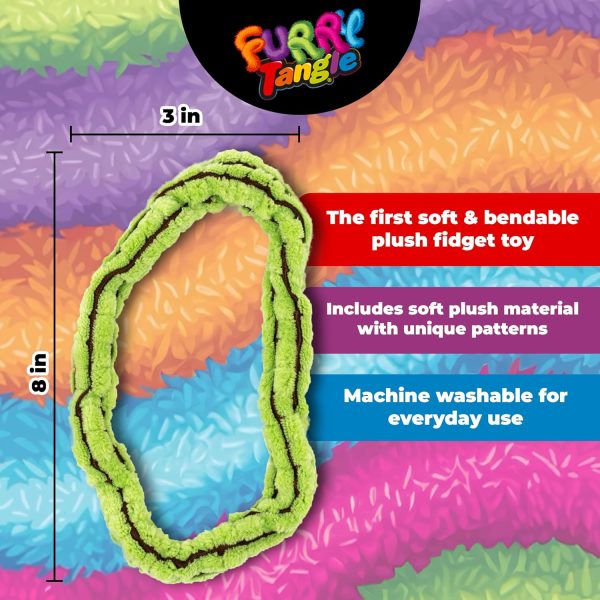 Tangle Furry Fidgets - New! Cactus Green - Plush Tangle Fidget Toy - Soft Colorful Plush Materials That Will Please Sensory Toy Lovers - Take Your Furry Fidget with You Everywhere!