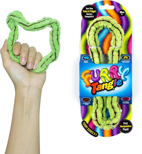 Tangle Furry Fidgets - New! Cactus Green - Plush Tangle Fidget Toy - Soft Colorful Plush Materials That Will Please Sensory Toy Lovers - Take Your Furry Fidget with You Everywhere!