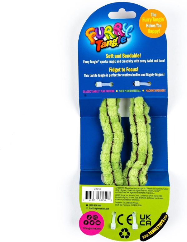 Tangle Furry Fidgets - New! Cactus Green - Plush Tangle Fidget Toy - Soft Colorful Plush Materials That Will Please Sensory Toy Lovers - Take Your Furry Fidget with You Everywhere!