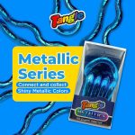 Tangle Jr. Metallic (2-Pack) - Purple & Blue - Genuine Tangle Fidget - Fidget Toy for Kids and Adults - Metallic Shiny Fidget Desk Toy