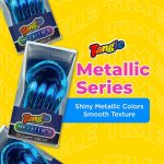 Tangle Jr. Metallic (2-Pack) - Purple & Blue - Genuine Tangle Fidget - Fidget Toy for Kids and Adults - Metallic Shiny Fidget Desk Toy